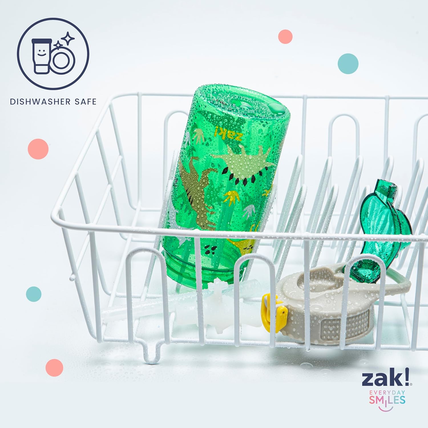 Zak Designs Bluey Sage Kids Water Bottle - 16oz Durable Plastic with Straw & Leak-Proof Cover | 2-Pack Set
