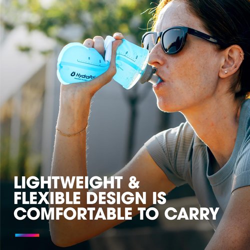 HydraPak PocketFlask 500ml - Compressible, Low Profile Soft Flask Water Bottle, Ideal Fit for Run Belts and Form Fitting Pockets with Locking Cap (500ml/17oz)
