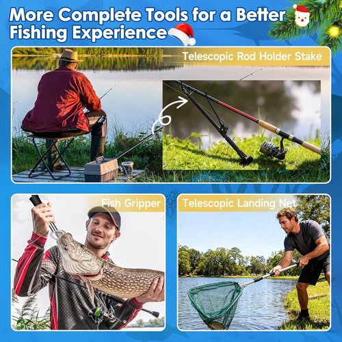Fishing Advent Calendar 2026 - 24 Days of Fishing Tools & Lures | Perfect Gift for Anglers & Fish Lovers