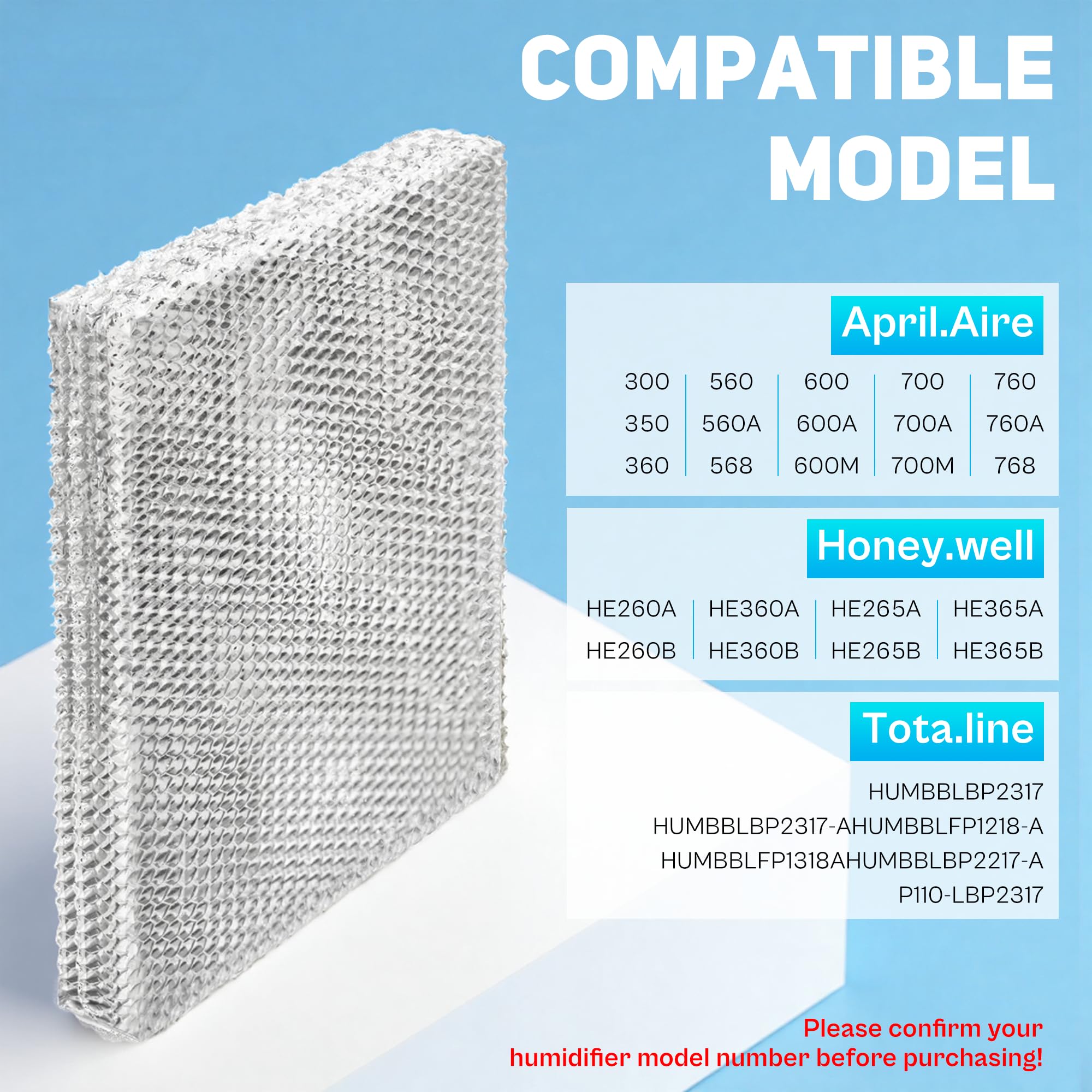 TOMOON 35 Water Panel Replacement for April. aire Humidifier, Aluminum Material Compatible with 700 600 300 350 360 560 560A 568 600A 600M 700A 700M 760 760A 768,2 Pack