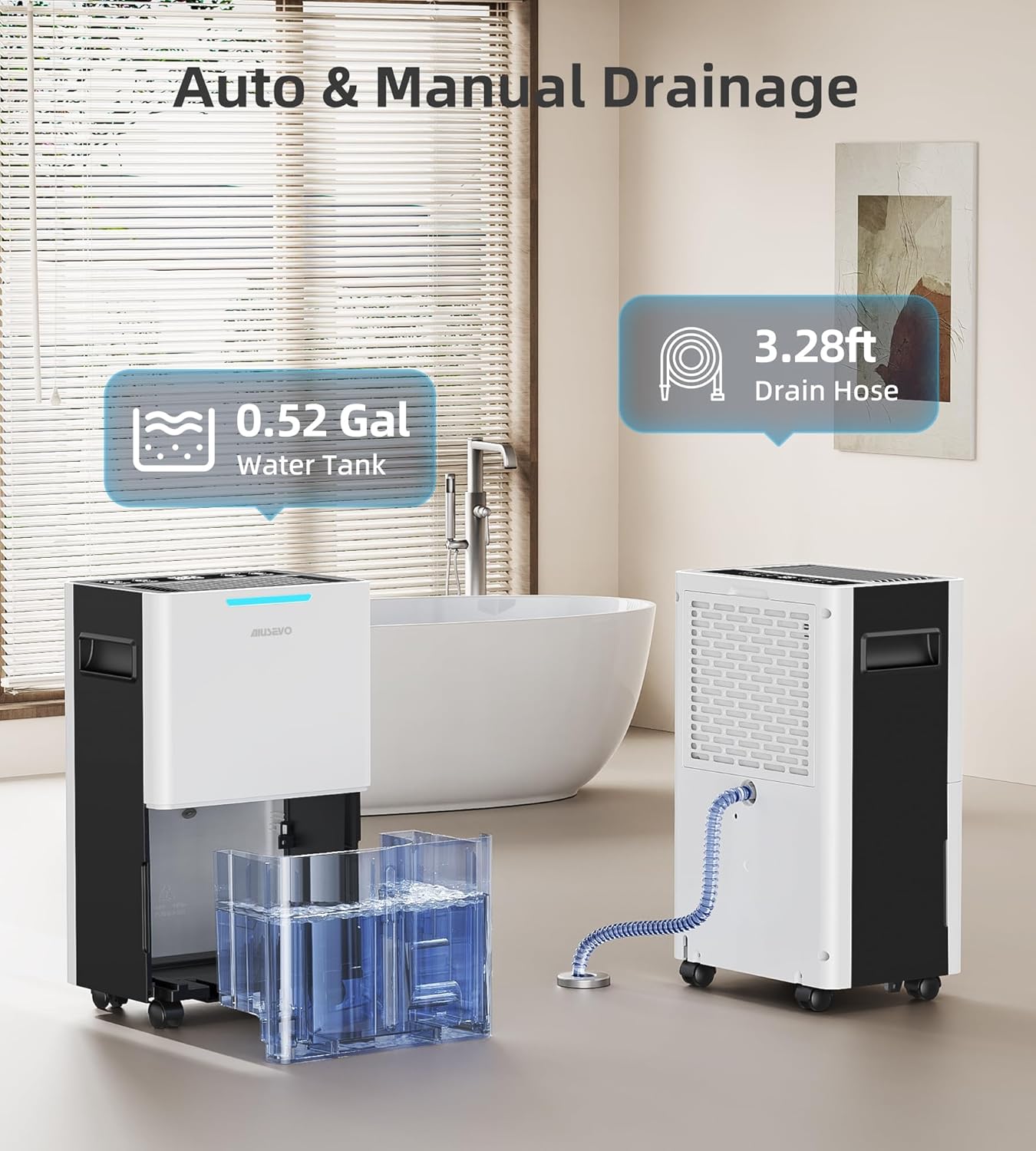 Pro Breeze 1500 Sq. Ft Dehumidifier - Intelligent Humidity Control, 21 Pints, 3 Modes, Ideal for Home & RV