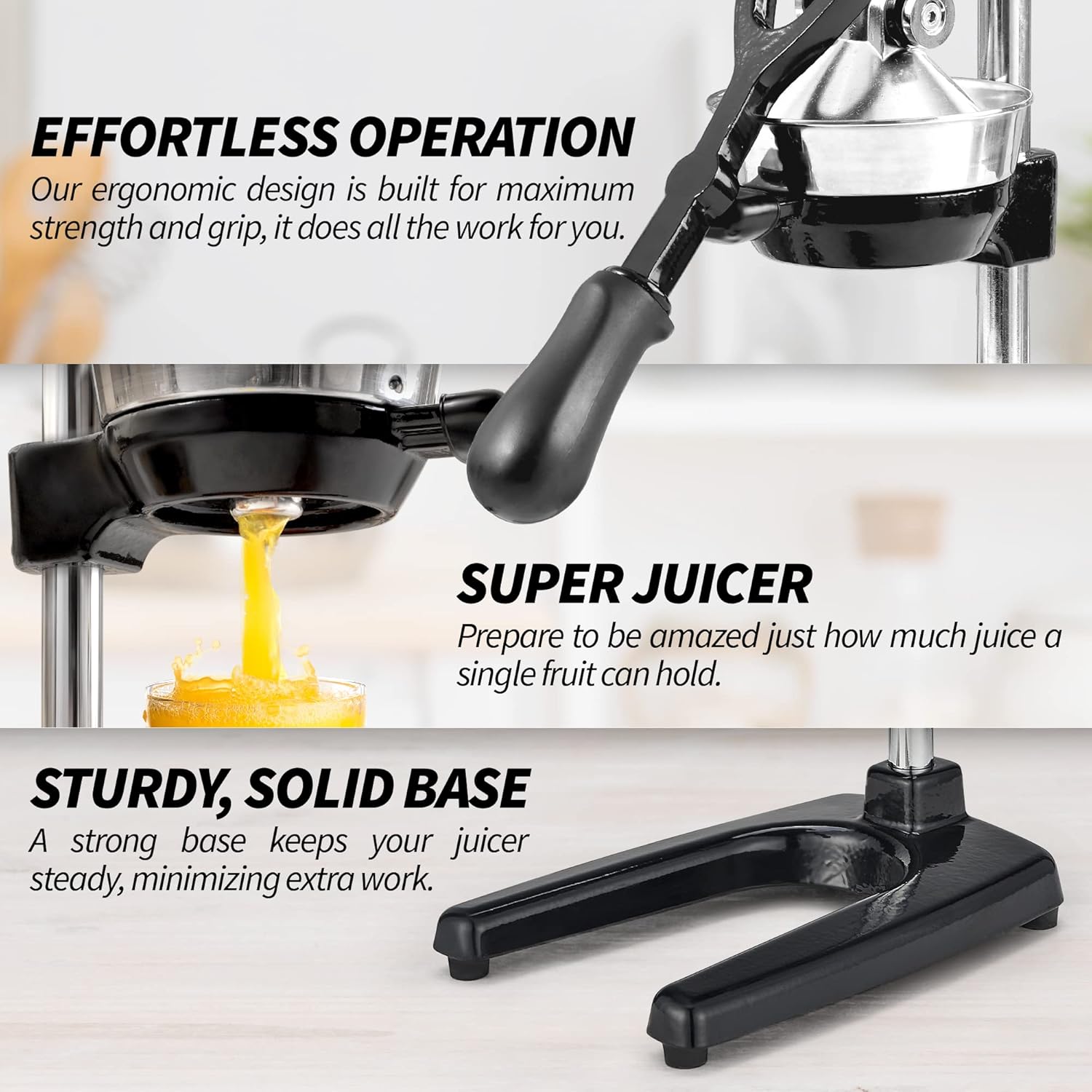 Zulay Kitchen Extra Tall Citrus Press - Manual Juicer for Orange Juice | Fits Tumblers & Tall Glasses