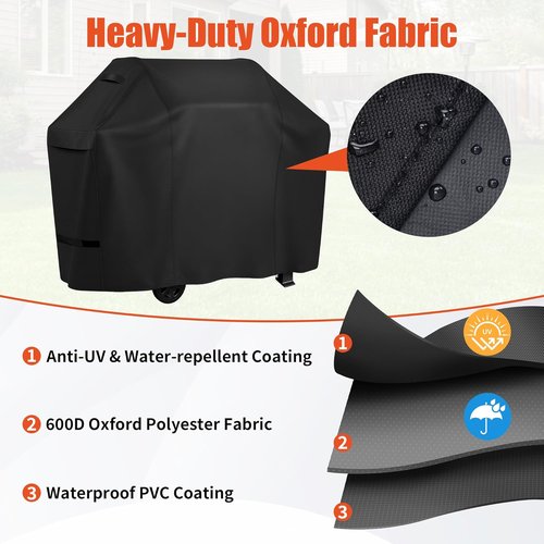 iCOVER 70-Inch BBQ Grill Cover - Heavy Duty Waterproof & UV Resistant for Weber, Char-Broil, Nexgrill