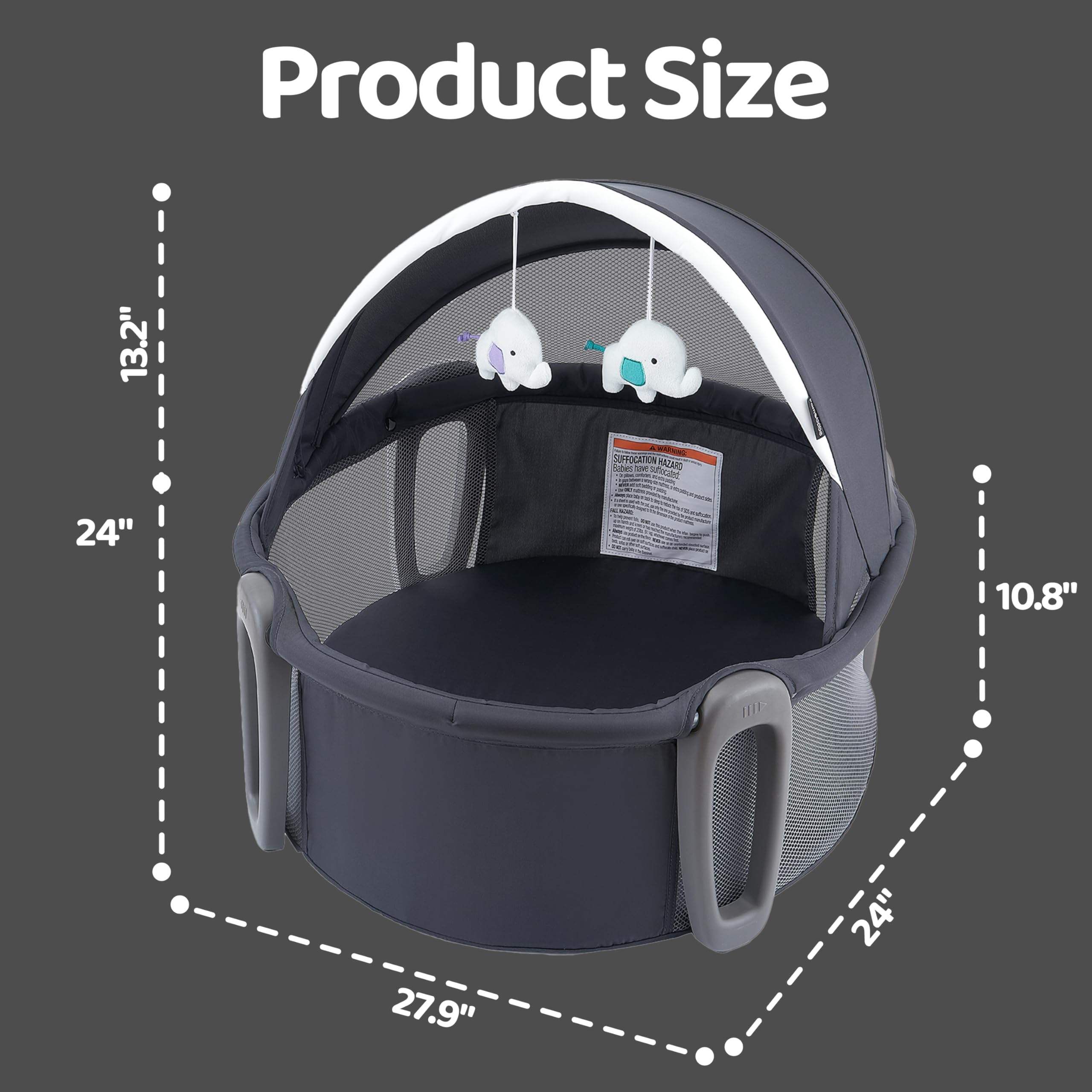 Pamo babe Portable Bassinet and Play Space Baby Dome Travel Crib for Newborn