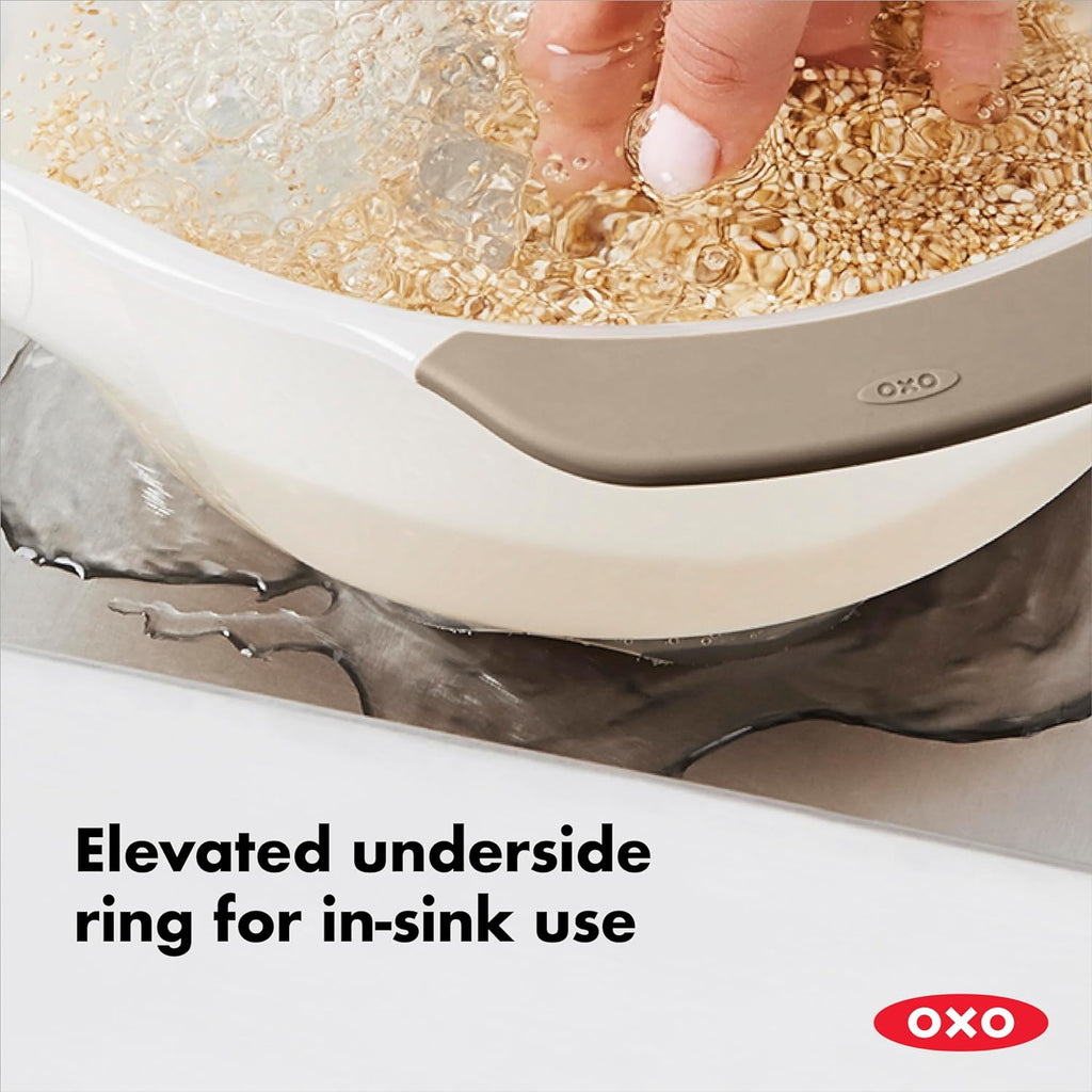 OXO Good Grips Colander - Efficiently Wash Rice & Small Grains | Durable Design for Easy Use