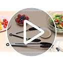 HOTEC Stainless Steel Locking Kitchen Tongs with Silicone Tips, Khaki, 2-Pack