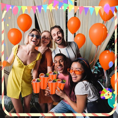 150 Pcs Orange 12oz Plastic Party Cups by [Brand Name] - Disposable for Birthdays, Weddings & Celebrations