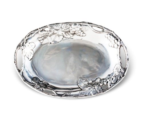Arthur Court Designs Aluminum Grape Footed Side Dish Server 11 inch Long