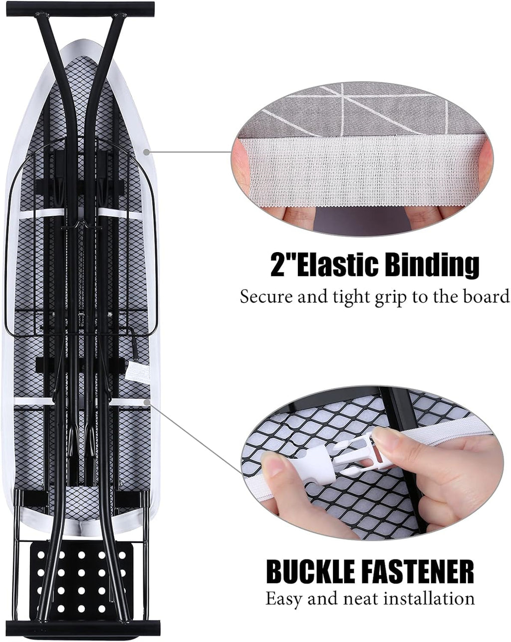 Skiennix Ironing Board Cover - Heavy Duty Scorch Resistant Padding | Full Size with Elastic Edge