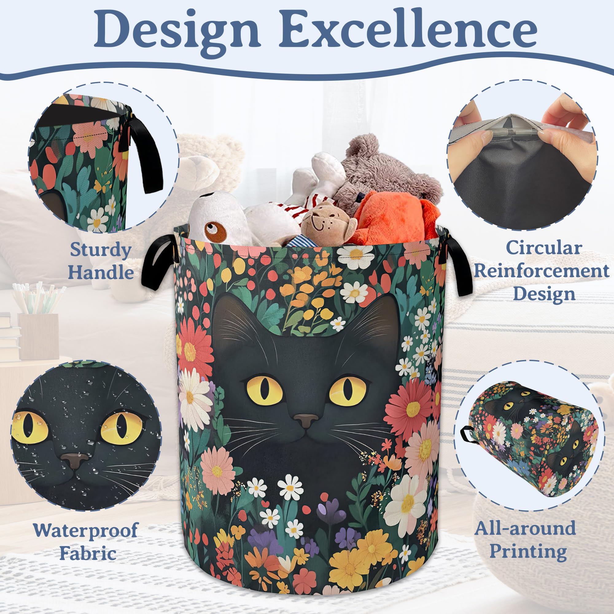 Bird Butterfly Laundry Basket,Oxford Cloth Vintage Nature Laundry Hamper With Handle Foldable Portable Clothes Storage Basket for Laundry Room/Bedroom/Bathroom 20.8"x16"