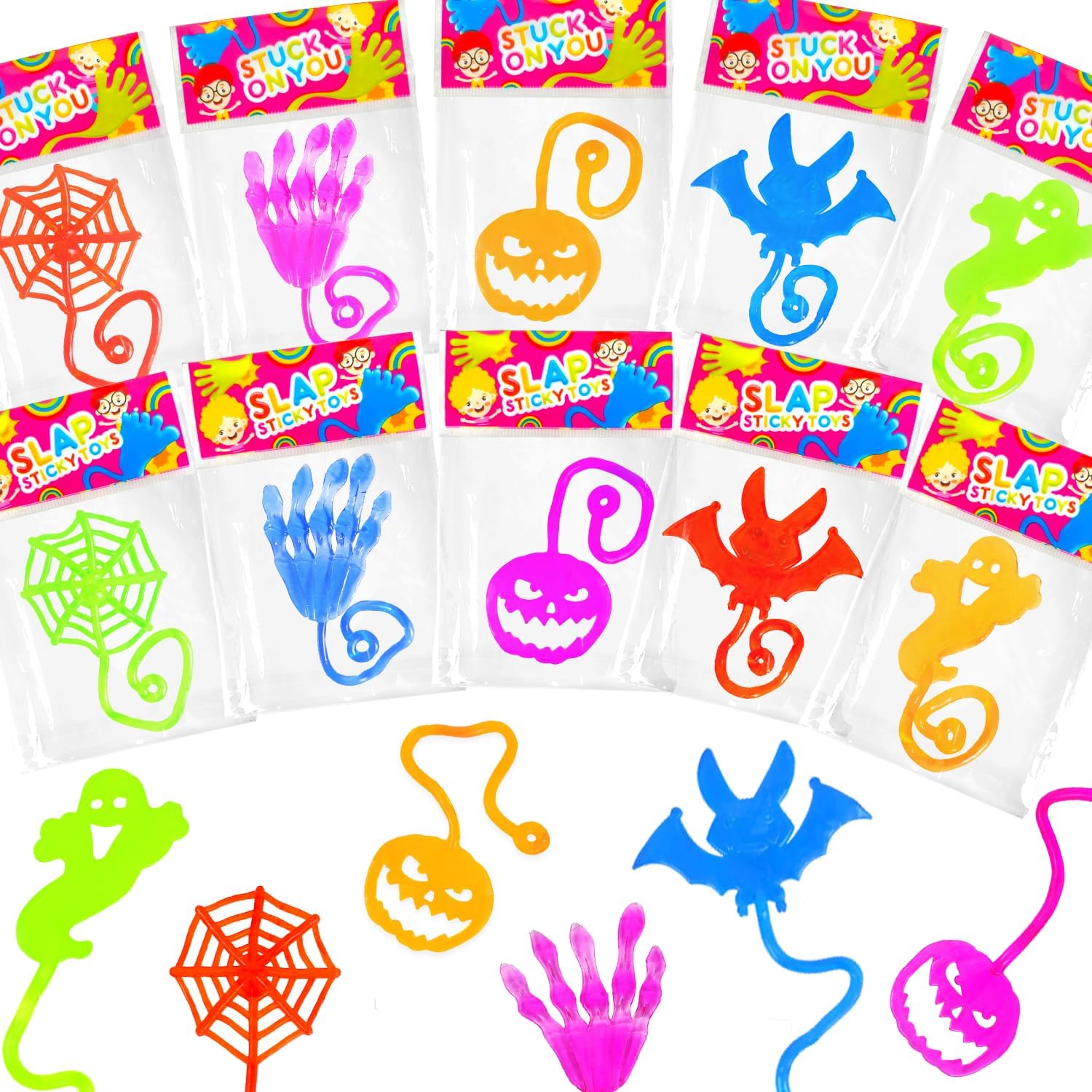 Skiennix Halloween Sticky Hands | Bulk Party Favors for Kids - 100-300 Pcs, Non-Candy Treats