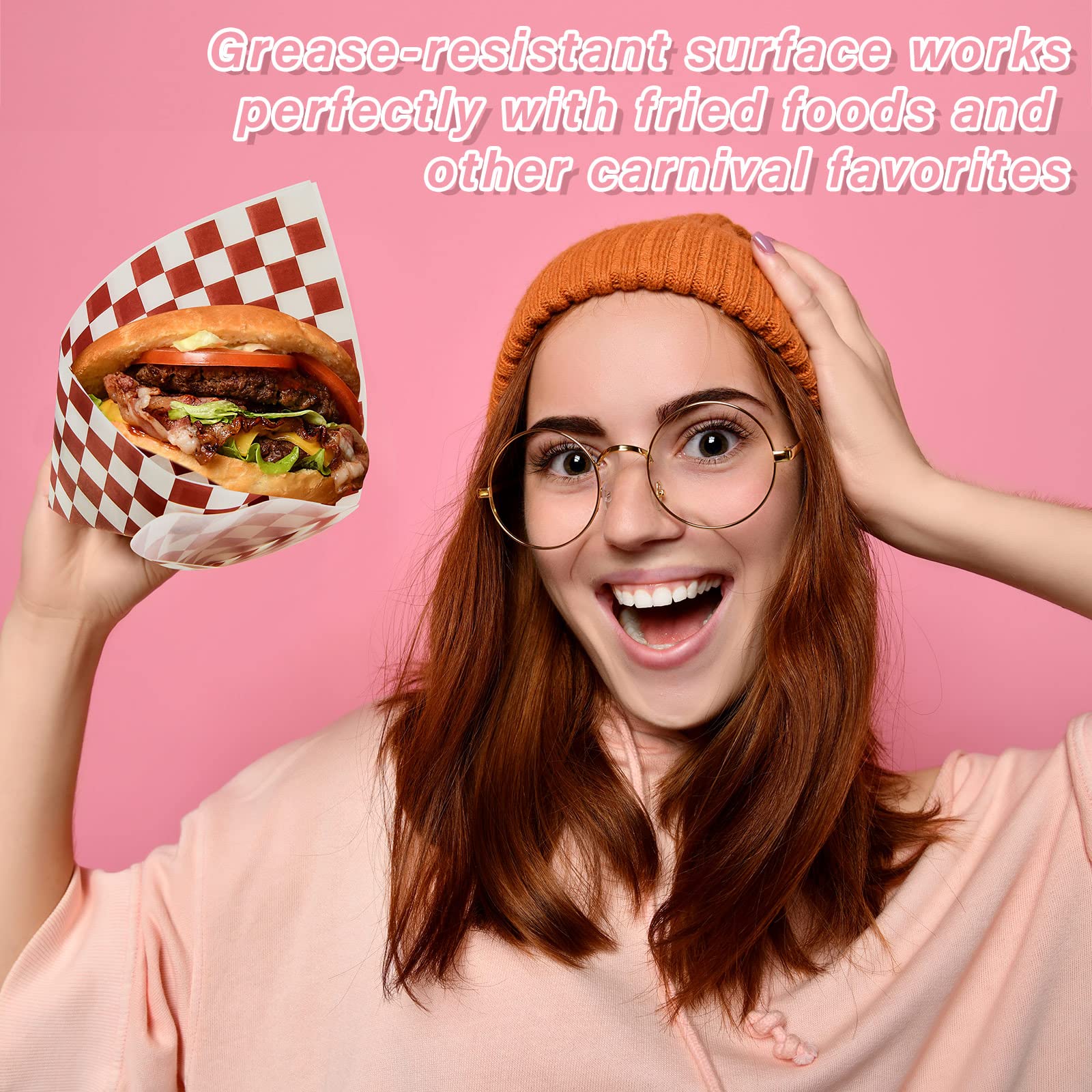 Fuutreo 2000 Sheets Squares Deli Paper Sheets Dry Checkered Deli Liner Safe Disposable Wax Paper Microwavable Food Basket Liners for Baking Wrapping Bread Sandwiches Hamburger, 12 x 12 Inch, 10 Colors