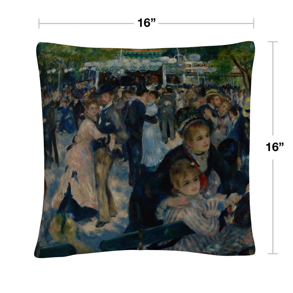 Trademark Fine Art Pierre-Auguste Renoir 'Le Moulin De La Galette' 16" X 16" Decorative Throw Pillow
