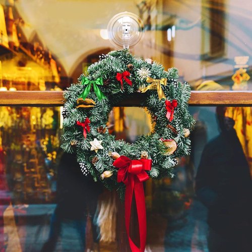 Goabroa Suction Cup Hooks - 6 Pack Clear Window Hooks for Reusable Wreath Hangers | Holds Up to 11 lbs