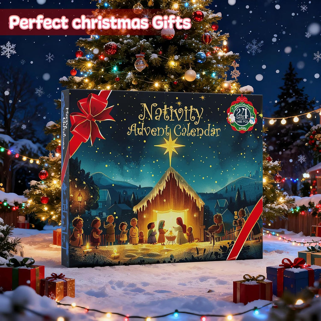 Nativity Advent Calendar 2025 - 24 Days Building Blocks Set for Kids & Adults | Christmas Countdown Gift