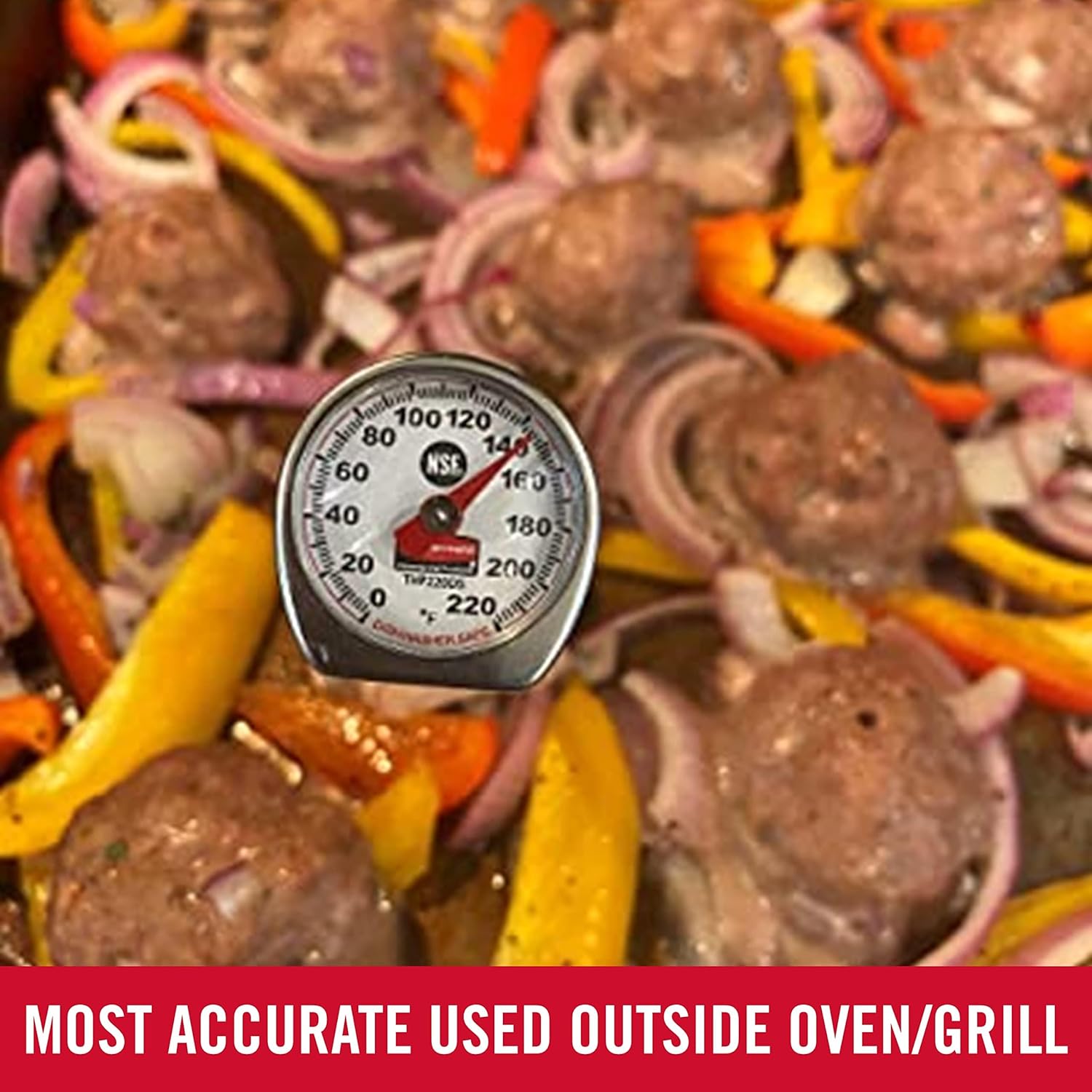 Rubbermaid Commercial Products Instant Read Food Thermometer - Pocket Size, Dishwasher Safe, Red