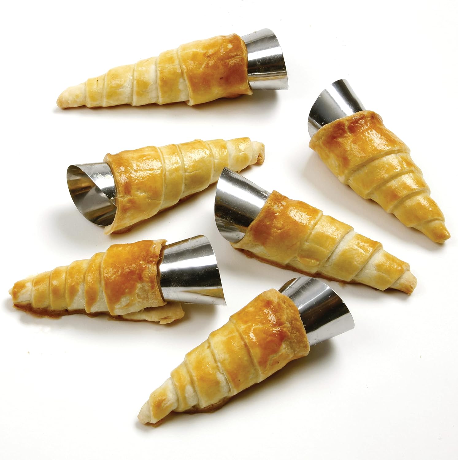 Norpro Stainless Steel Cream Horn Molds - Set of 6 Durable Baking Tools for Perfect Pastries