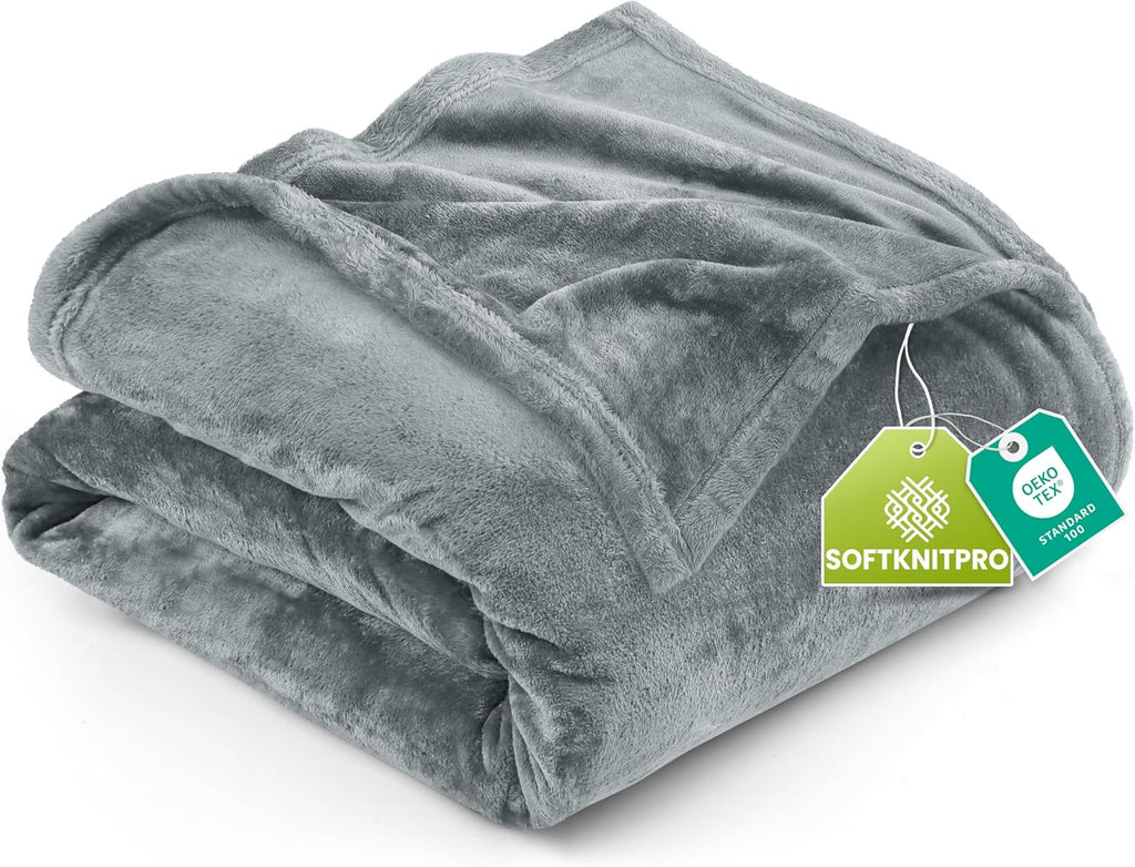 Utopia Bedding Fleece Blanket - King Size Luxury Soft Microfiber | Ash Grey, 300GSM (90x102 Inch)
