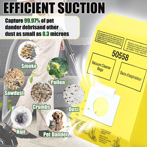 DTESL 30 Pack Vacuum Cleaner Bags Fit for Kenmore Canister Type C/Q 5055 50555 50557 50558 and Pana·sonic Type C-5 C-18, 200 Series, 400 Series, 600 Series, 700 Series, 800 Series (30 Pack)