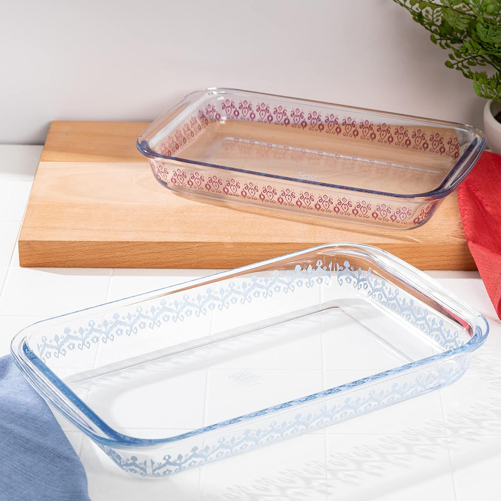 Spice by Tia Mowry | Cloves Bakeware Set - 2 Pack of 3.1 QT & 2.3 QT Oven-Safe Borosilicate Glass