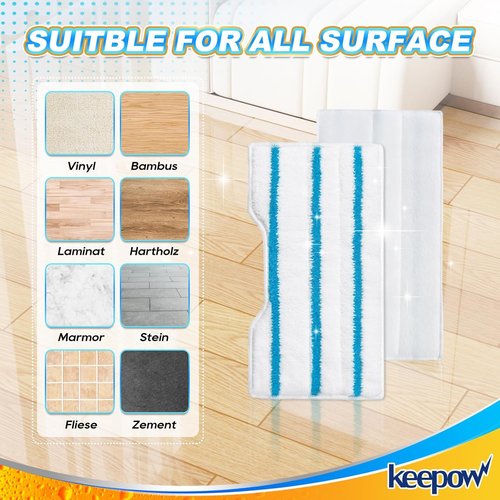 KEEPOW Reusable Mop Pads - Compatible with Shark Vac Mop Models | Washable & Upgraded Dirt Chamber (1+3+6 Pads)