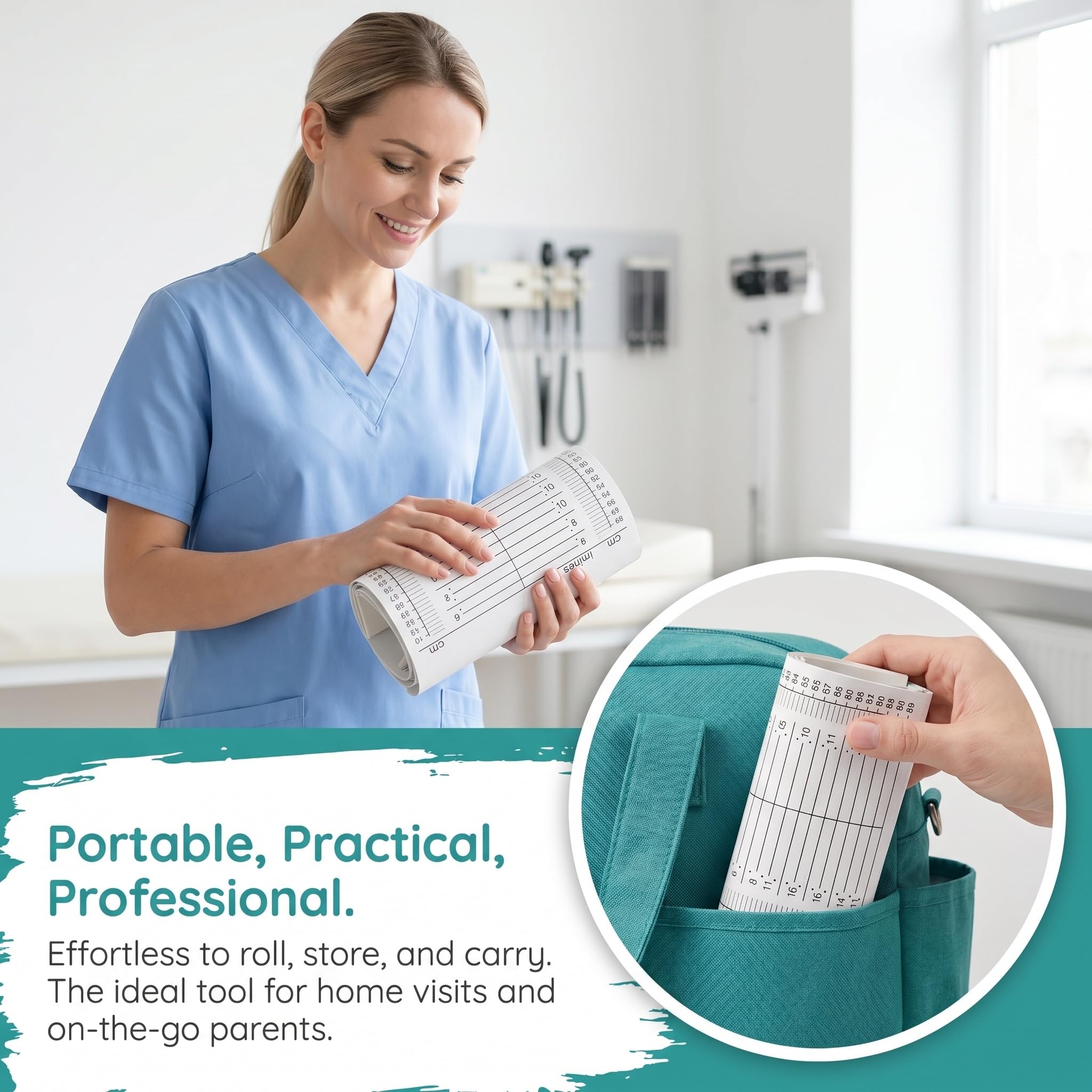 iplusmile Baby Height Measuring Mat, Infantometer Height Chart for Newborns, Toddlers, and Infants Growth Chart for Pediatrician & Home Use & Visits, 52" Long