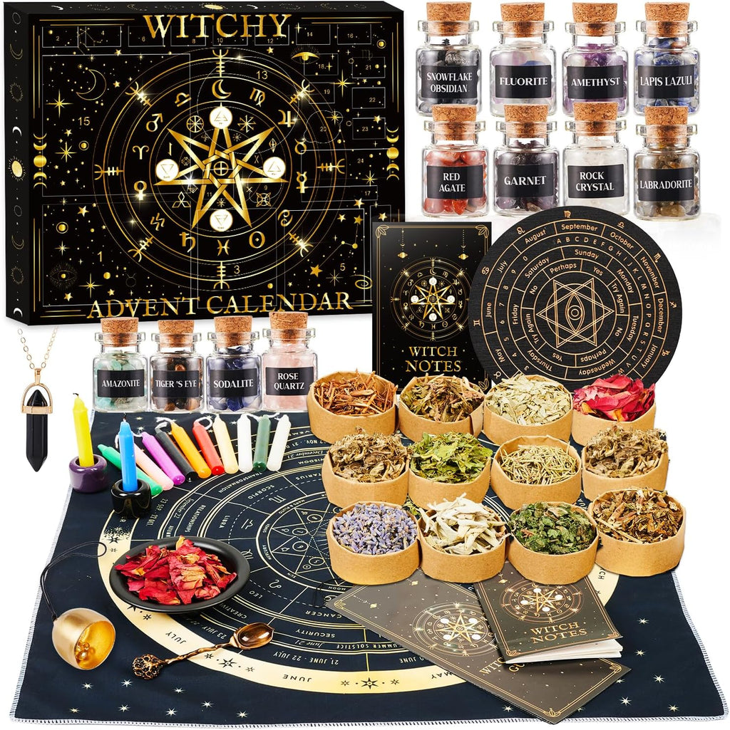 Skiennix Witchcraft Supplies Advent Calendar - Magical Tools, Crystals & Healing Candles for Women & Teens