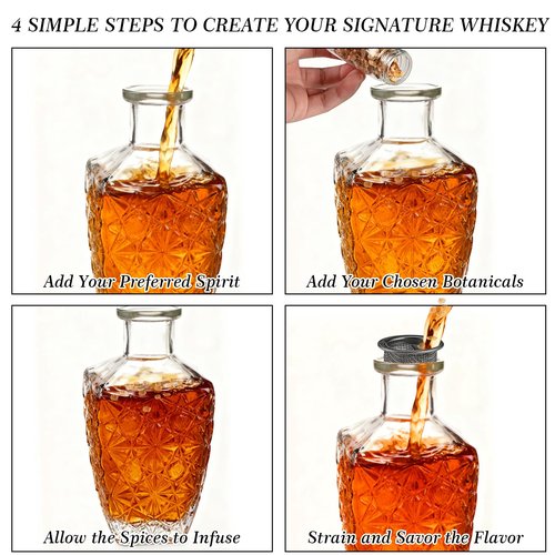 Alcohol Infusion Kit with 12 Natural Flavors for Whiskey, Gin, Tequila, Vodka & Cocktails, DIY Your Own Flavored Spirits, Unique Gifts for Men, Husband, Dad -Birthday, Anniversary