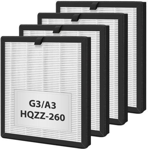 4 Pack G3 A3 Replacement Filter for AMEIFU G3 Sferf-30(FXAP2W) Air Cleaner Puri-fier. Compatible with VEWIOR A3 A3N Filter. for Tailulu HQZZ-260. 3 Stages True HEPA Air Cleaner Filter.
