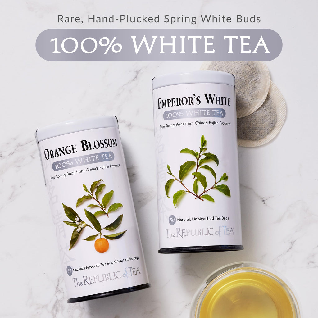 The Republic of Tea – Asian Jasmine 100% White Tea Bags, Steeps 50 Low-Caffeinated Cups