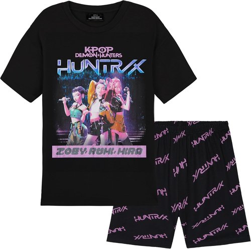 KPop Demon Hunters | Officially Licensed 2-Pc Girls Pajama Set - Soft T-Shirt & Shorts, Ages 5-14