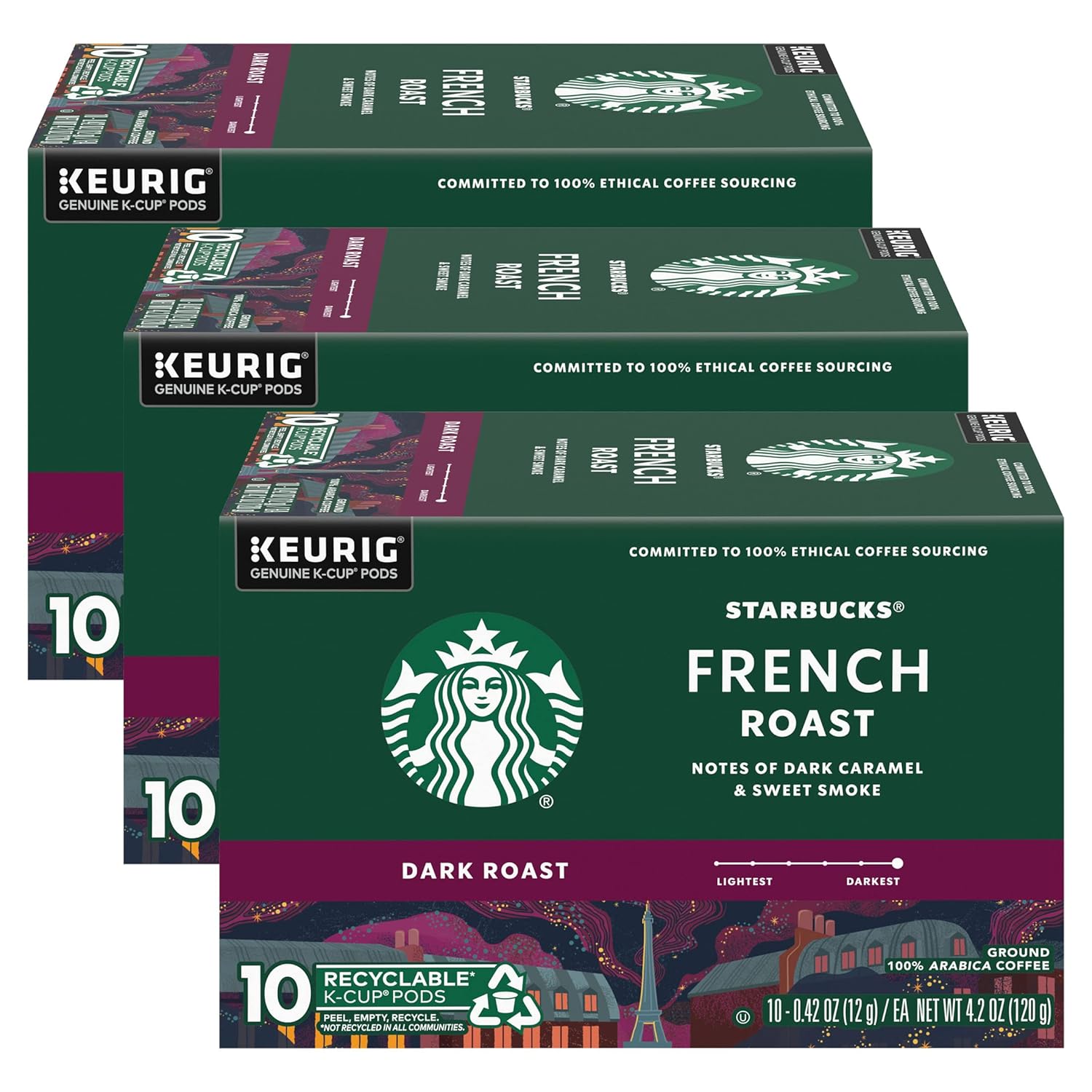 Starbucks Coffee K-Cup Pods - French Roast Dark Roast | 100% Arabica Coffee, 30 Pods Total