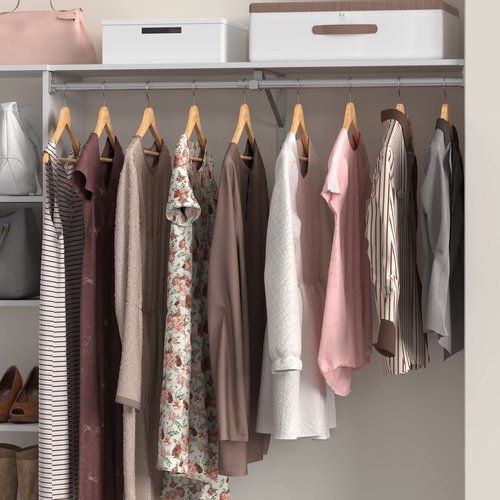 ClosetMaid SuiteSymphony Closet Bracket for Center Rod and Shelf Support, Add On Accessory, Satin Nickel