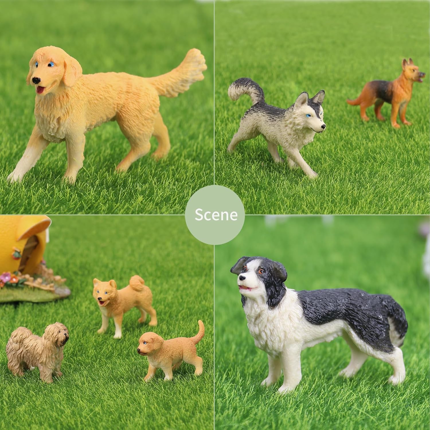 Muchfun 20Pcs Dog Toy Figures - Realistic Animal Figurines for Kids' Cake Toppers
