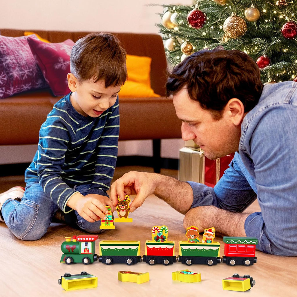 Magnetic Wooden Animal Train Set by Toddler | 24-Day Christmas Advent Calendar for Kids
