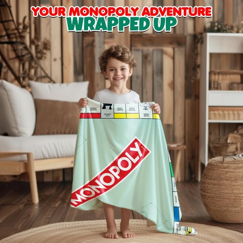 Monopoly Blanket | Monopoly Game Board | Monopolys Throw Blanket | Oversized Game Boards | Giant Monopolys Floor Board Games | 60 X 60 Inches | Officially Licensed