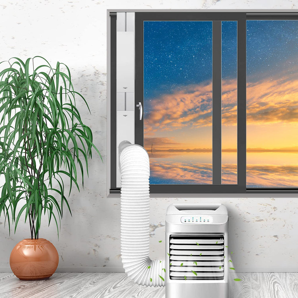 LEZIFU Portable Air Conditioner Kit with Hose, Adjustable Window Seal with 5.9 Inch Diameter 59" Length Hose for Vertical/Horizontal Window