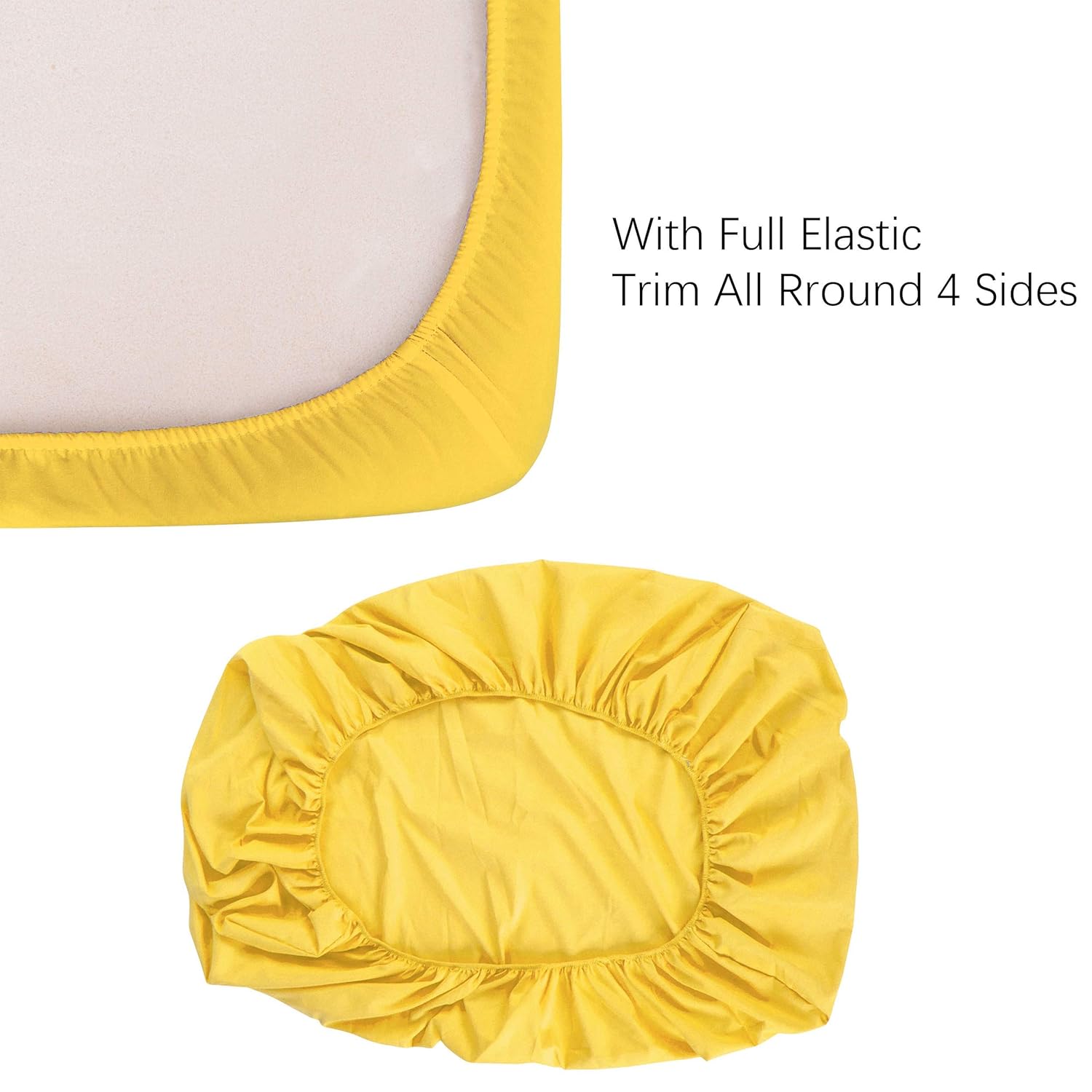 NTBAY 100% Brushed Microfiber Fitted Crib Sheet - Super Soft & Cozy | 28x52 Inches, Yellow, Unisex
