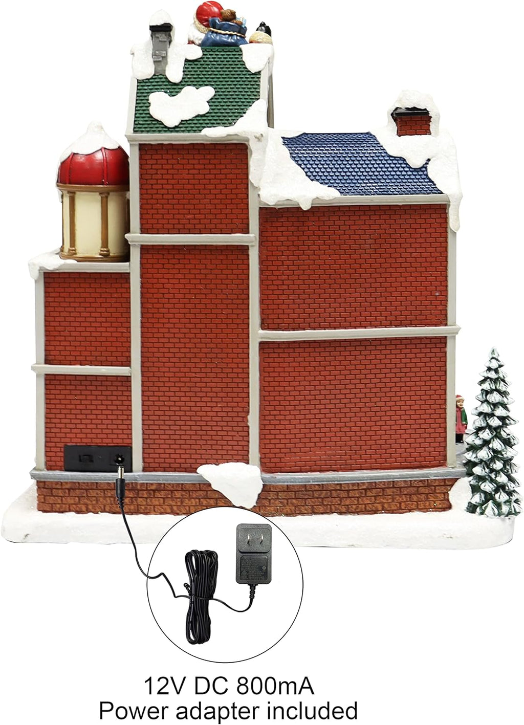 Moments In Time Lighted Christmas Village House - Animated Supermarket & Shops Scene with LED Lights | Holiday Decor Gift Box Included