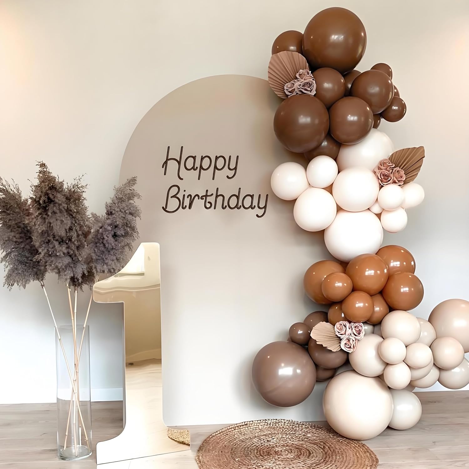 Skiennix Dark Brown Balloons - 120-Piece Boho Latex Balloon Arch Kit | 5-18 Inch Sizes for Parties