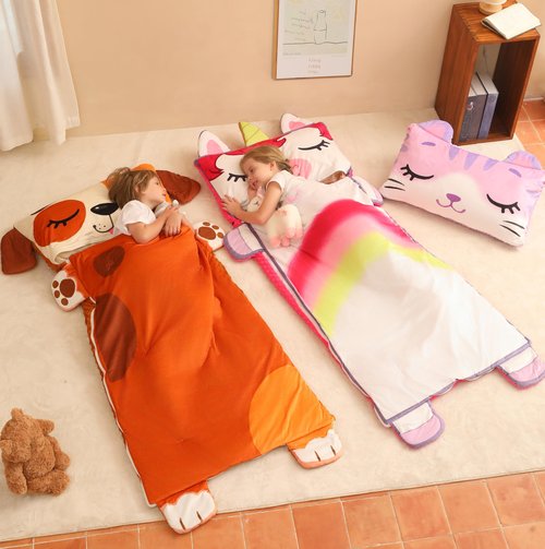Wbesty Toddler Nap Mat for Kids Sleeping Mat Napping Mats Slumber Bags Foldable and Portable for Boys Girls Kindergarten Daycare Travel Camping,Dog Style