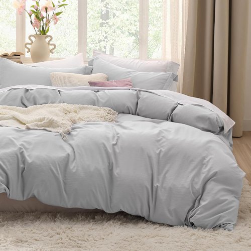 Bedsure California King Duvet Cover - Extra Soft Prewashed Cotton-Like Bedding Set | 104x98 Inches, Zipper Closure & 2 Pillow Shams