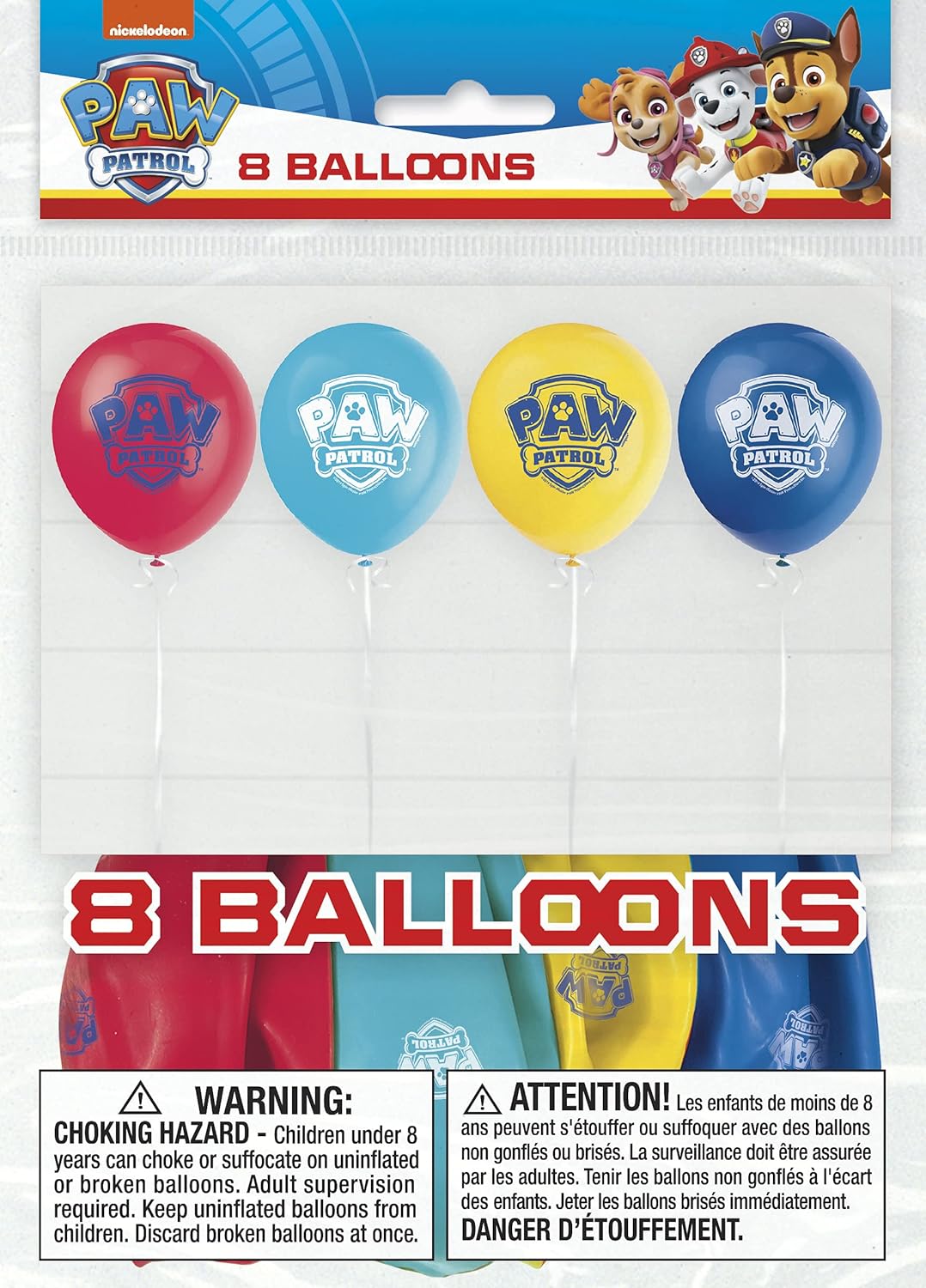 Paw Patrol Balloons - 8 Latex & 1 Foil Balloon Bundle | Chase & Skye Birthday Party Decorations