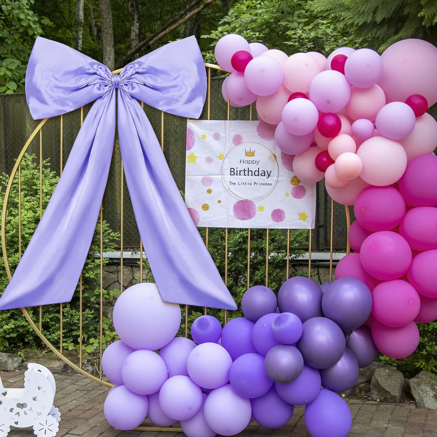 Wavwavw Bow Decor - Large Coquette Giant Ribbon Tie for Birthday Party Backdrop | Lavender Purple, 24 x 36 Inches