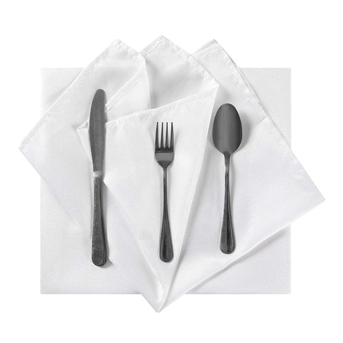 Cloth Napkins 17x17 inch Washable Polyester Dinner Napkins Soft Table Napkins for Wedding Party Dining Banquet(White,100PCS)