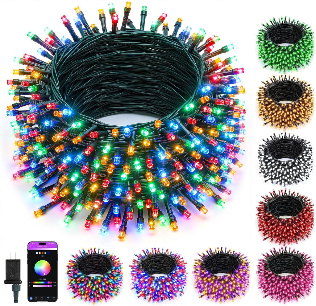 Minetom 250 LED Color Changing String Lights - 82ft Smart RGB Fairy Lights with Remote & Timer