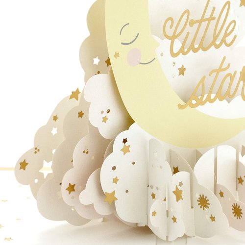 Hallmark Signature Paper Wonder Pop Up Baby Shower Card for New Parents (Twinkle Twinkle) Welcome New Baby, Congratulations, Gender Reveal