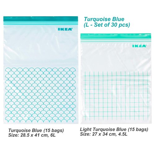 2 Sets of Ikea ISTAD Bags, Freezer Safe, Reusable Food Storage Bags and Household Storage Bags