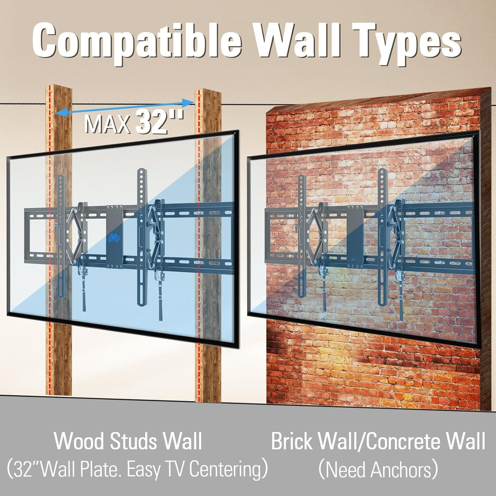 Mounting Dream Tilt TV Wall Mount - Fits 42-90 Inch Flat & Curved TVs | Universal Bracket, Max VESA 800x400mm, 120LBS Capacity