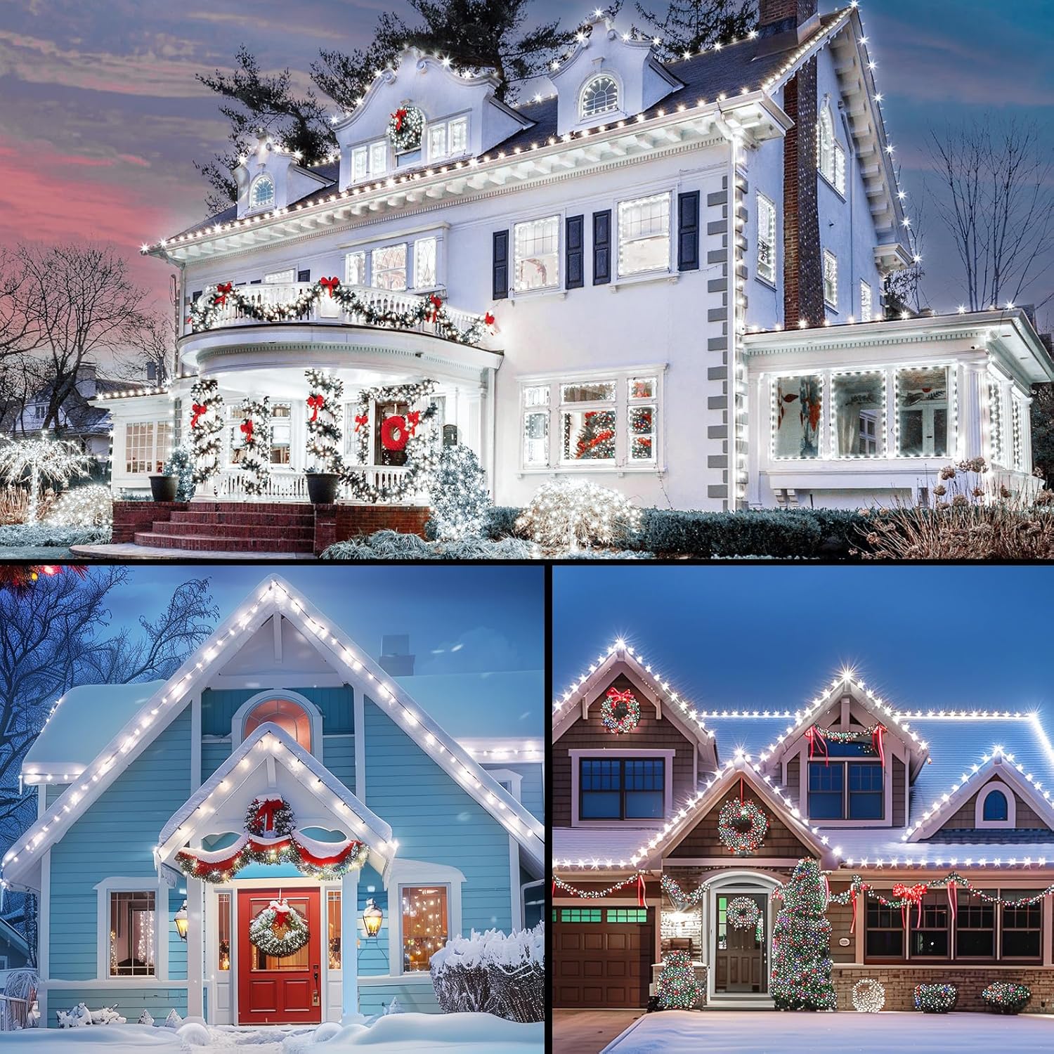 Minetom C9 LED Christmas Lights - 81FT Waterproof String Lights with Timer & 8 Modes | Cool White